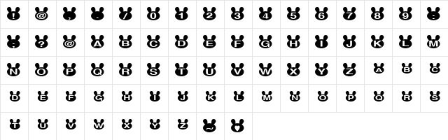 usa Black  glyph index