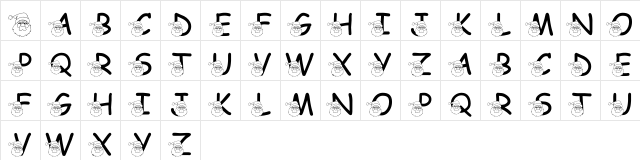 LMS Saint Nick Regular  glyph index