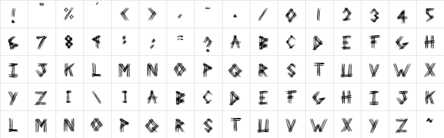 3 Prong Tree Regular  glyph index