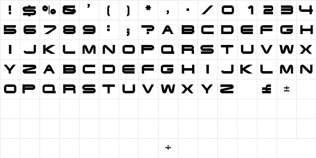 EyechartDisplayCapsSSi Regular  glyph index