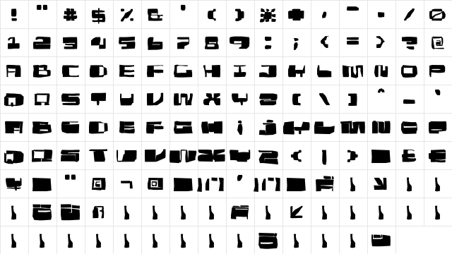 DS Cutout Regular  glyph index