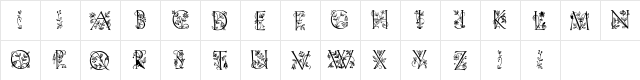 Lilith-Initials Regular  glyph index