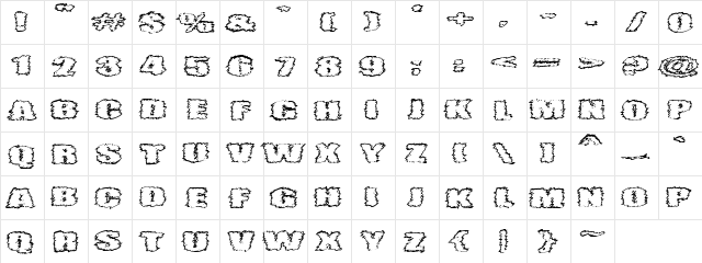 VTC AngoraChik Regular  glyph index