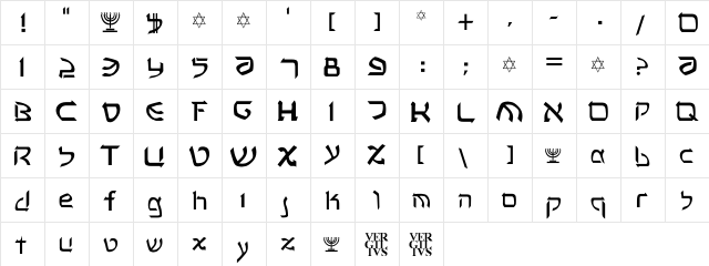 Final Frontier Regular  glyph index