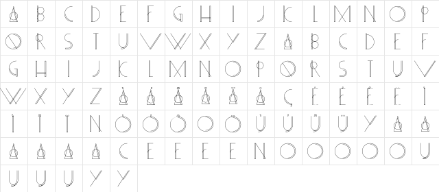 Bamq Regular  glyph index