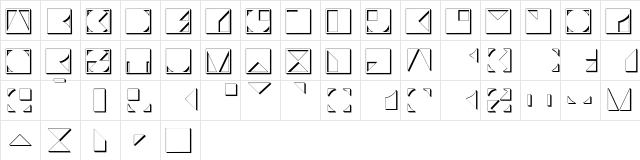 Typotraces-Four Regular  glyph index