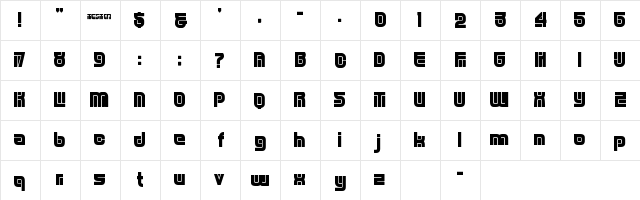 DXS Tester Regular  glyph index