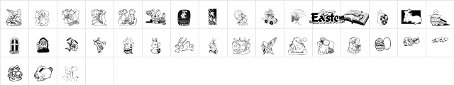 KR Easter 2003 Regular  glyph index