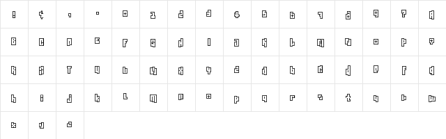 Stitched Outline Regular  glyph index