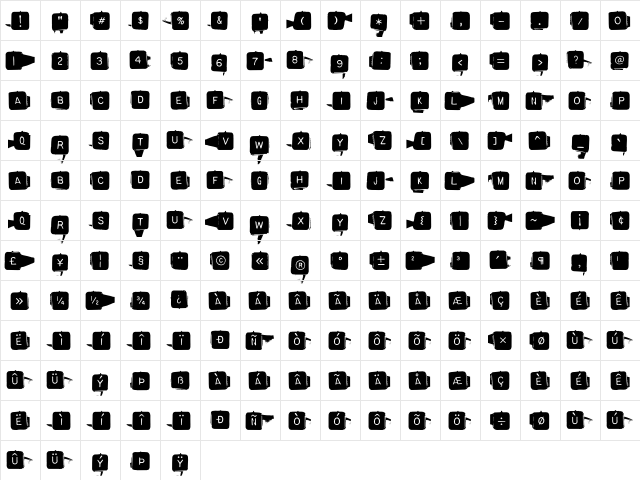 BackspacerSquare Medium  glyph index