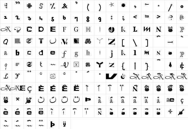 Dutch Doubles  glyph index