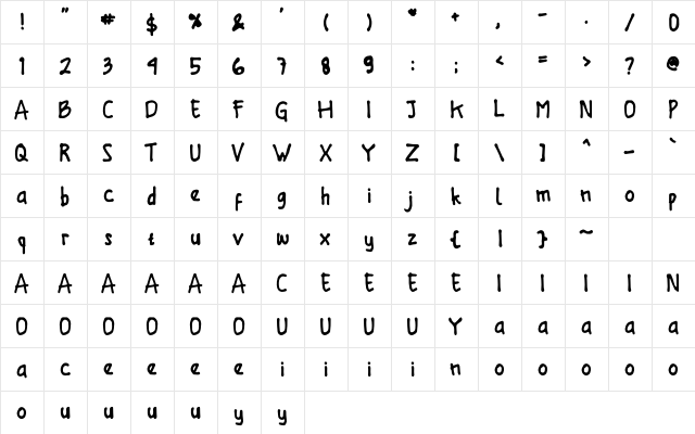 Woles Regular  glyph index