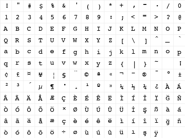 00809 Regular  glyph index