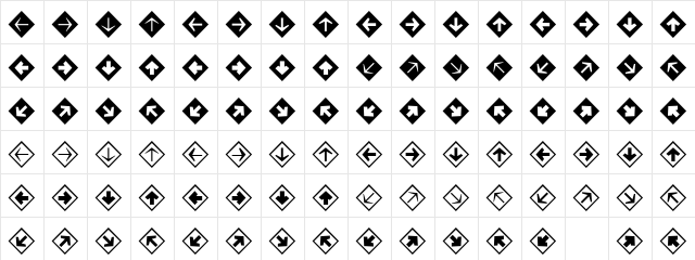 Mini Pics Directional DA  glyph index