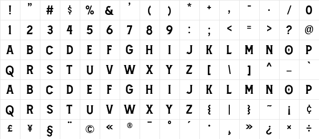 Amnestia Distressed  glyph index