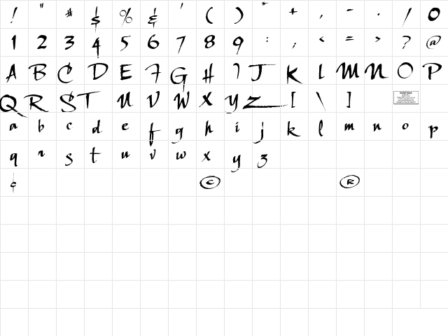 Scriptana Regular Lhf Regular  glyph index