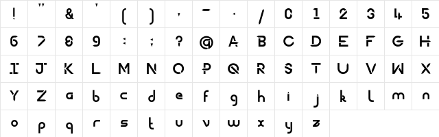 Motus Partem Bold  glyph index