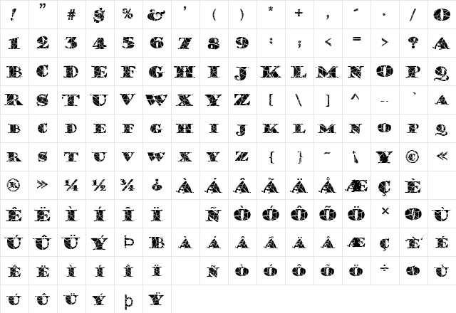 FZ JAZZY 38 CRACKED Normal  glyph index