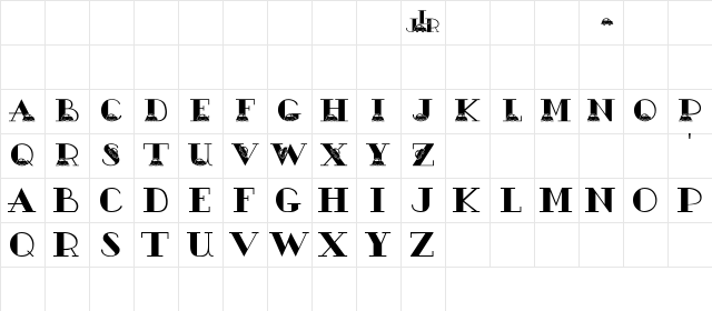 JLR Bubble Car Regular  glyph index