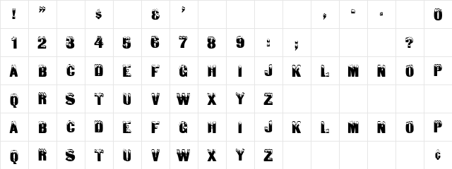 Diamond 1 Regular  glyph index