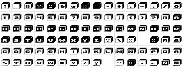 V5 Bloques Regular  glyph index