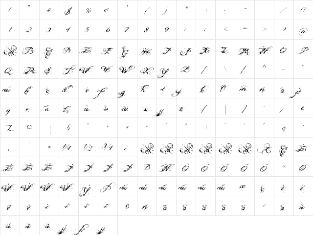 Brigette Alternate Two Alternate Two  glyph index