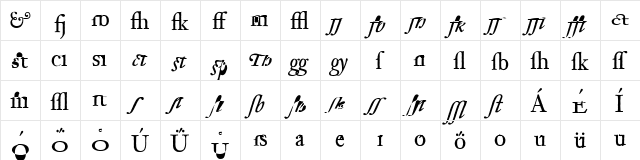 Archetype Regular  glyph index