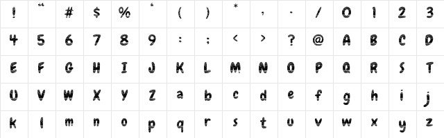 Follow Wood wild Regular  glyph index