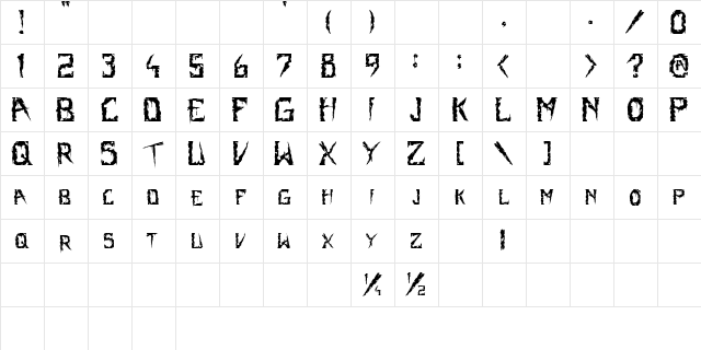 Terror Pro Regular  glyph index