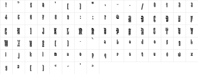 Kabriolet Decor Line Regular  glyph index