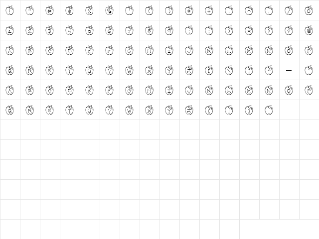 LD Apple Regular  glyph index