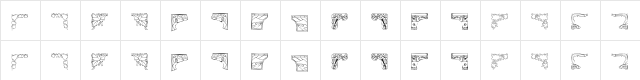 KR Corners 2 Regular  glyph index
