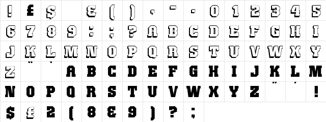 JimThorpe High  glyph index