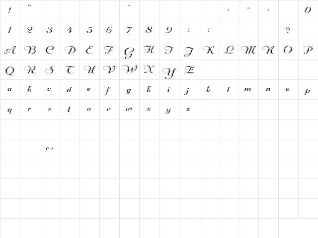 Rechtman Wd Plain  glyph index