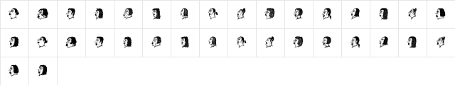 Damen Regular  glyph index