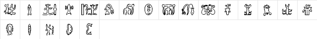 RongoRongo Glyphs RongoRongo Glyphs  glyph index