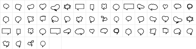 MiniPics BallooniesBold  glyph index