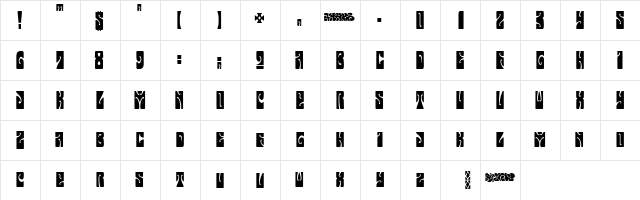 Butterfield Regular  glyph index