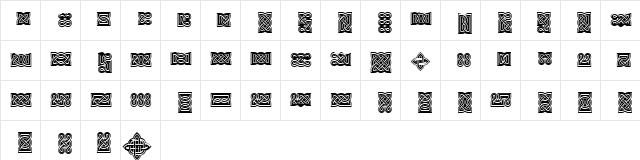 VTCeltia KnotsBlack Regular  glyph index