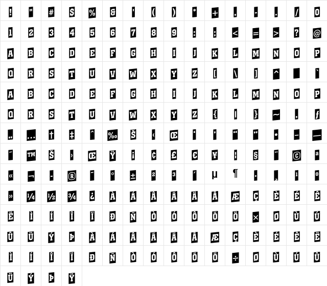 a_KenaCmUp Medium  glyph index