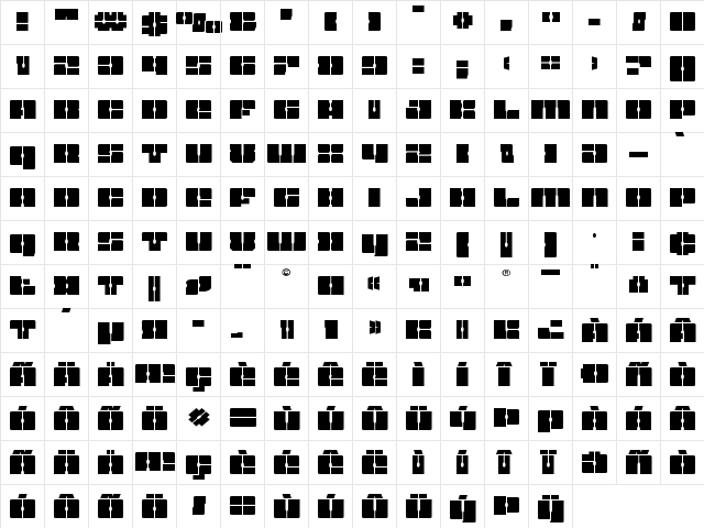 Star Nursery Expanded Expanded  glyph index