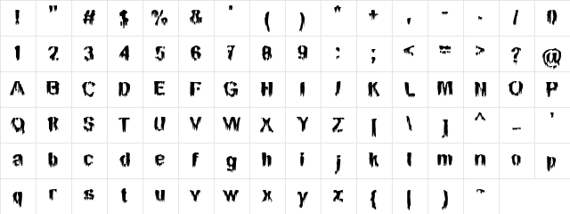 Niagara Regular  glyph index