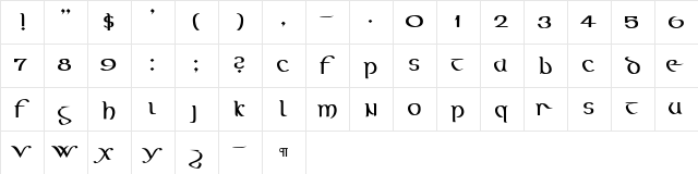 CallifontsF65PostScript Regular  glyph index
