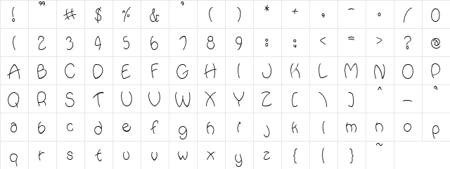 PC Curved Regular  glyph index