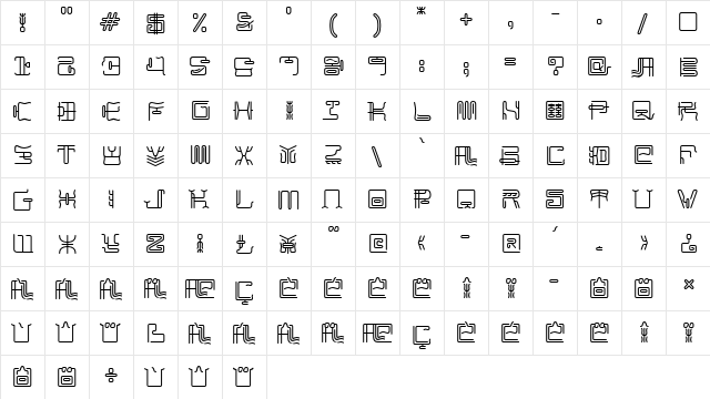 Maximage ZhiLong Regular  glyph index