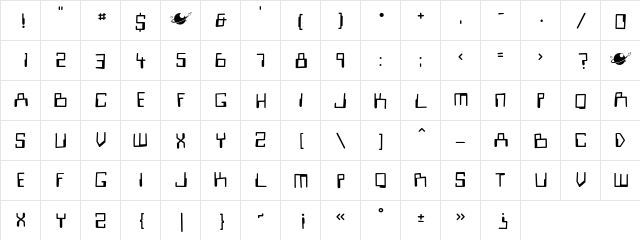 Look Sir, Droids Regular  glyph index