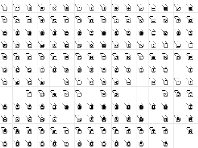 SushiOutline Regular  glyph index