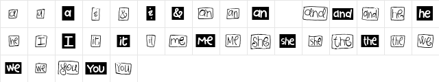 2Peas Blocks  Little Words Regular  glyph index