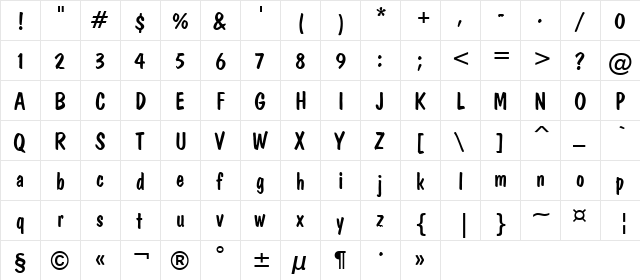 a_DomIno Regular  glyph index