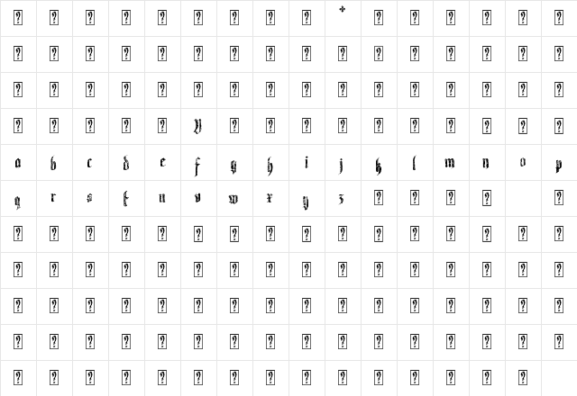 Varaninde Regular  glyph index